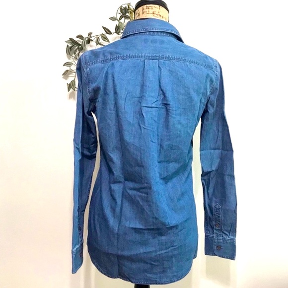 🆕 Banana Republic Chambray Long Sleeve Button Down Shirt (Linen/Cotton) NWT - Picture 4 of 7